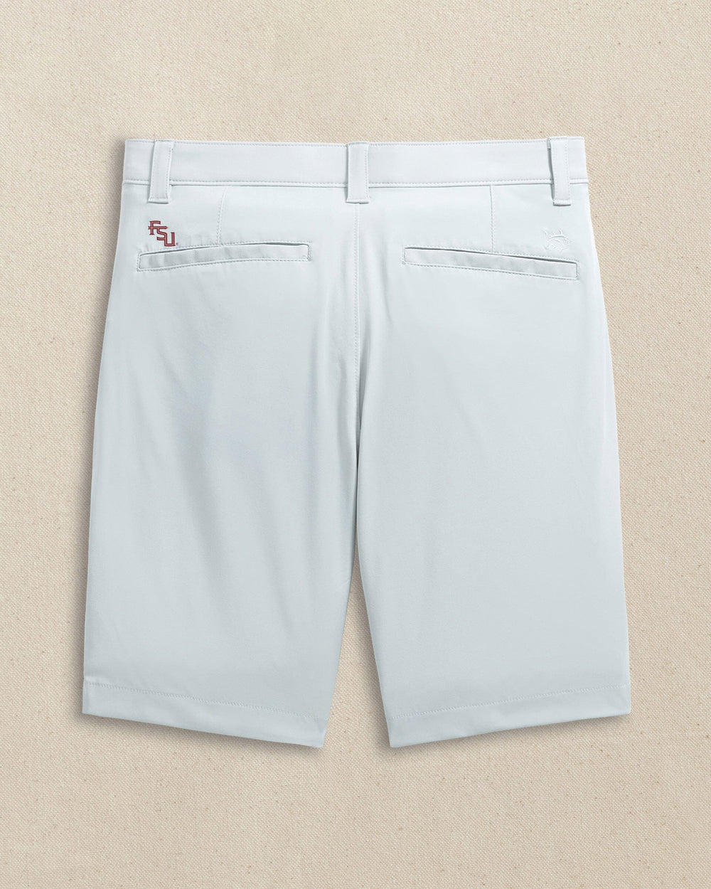 The back view of the Southern Tide FSU Seminoles brrr°®-die 8" Performance Short by Southern Tide - Seagull Grey