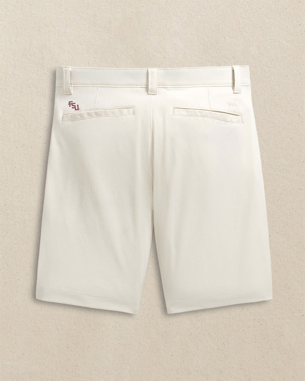 The back view of the Southern Tide FSU Seminoles brrr°®-die 8" Performance Short by Southern Tide - Stone