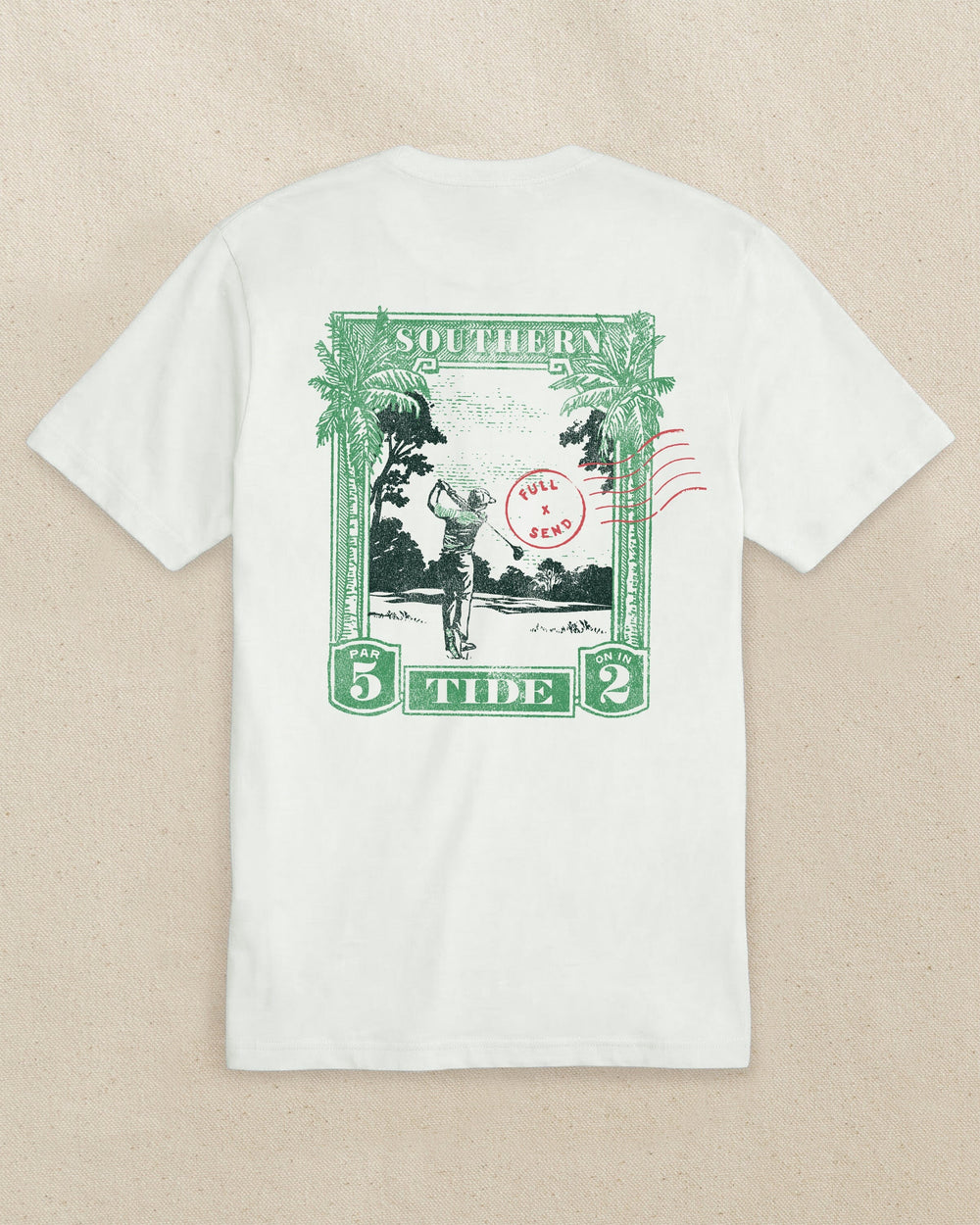 The back view of the Southern Tide Full Send Short Sleeve T-Shirt by Southern Tide - Classic White
