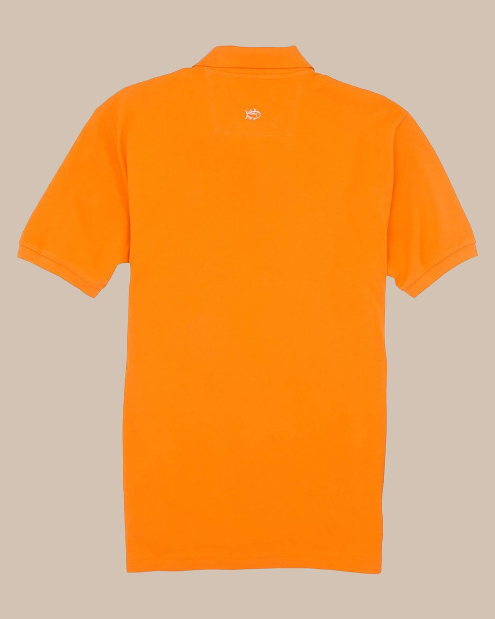The back view of the Men's Orange Skipjack Gameday Colors Polo Shirt by Southern Tide - Rocky Top Orange