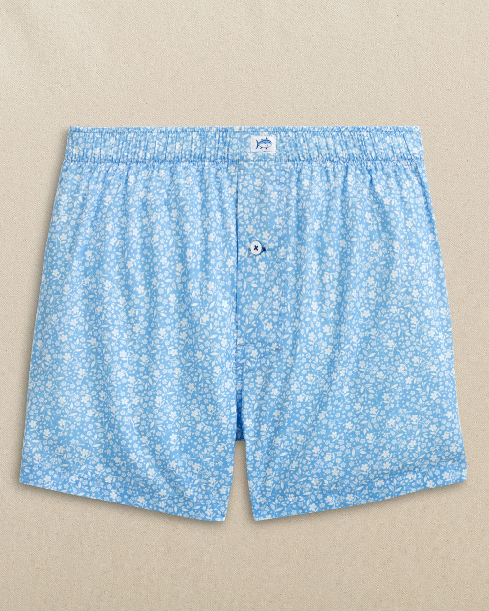 The front view of the Southern Tide Garden Blooms Boxer by Southern Tide - Tide Blue