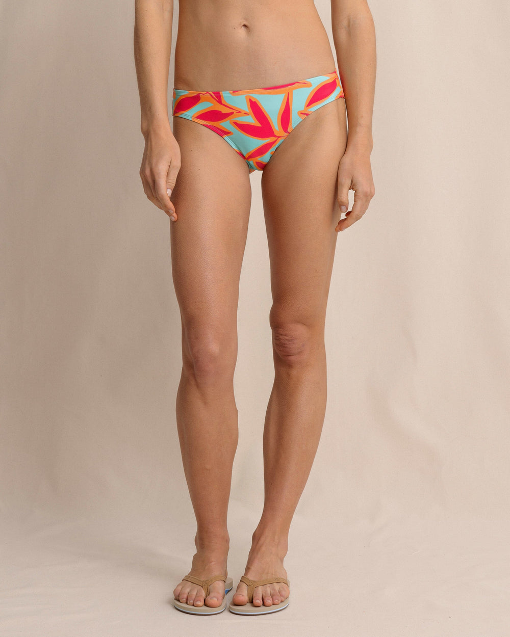 The front view of the Southern Tide Garden Glory Bikini Bottom by Southern Tide - Mint