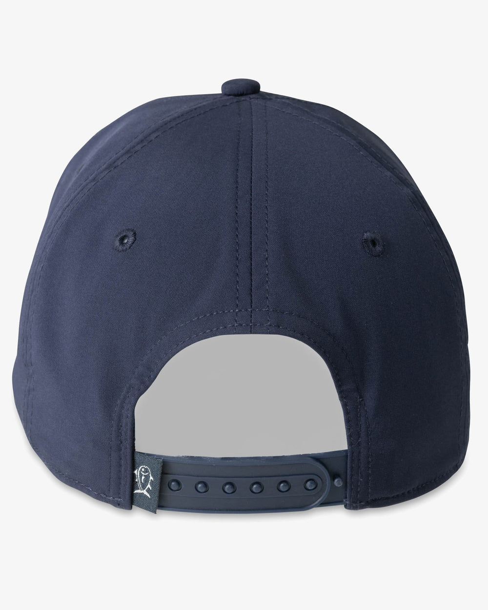 The back view of the Garrison Perforated Performance Hat by Southern Tide - Navy