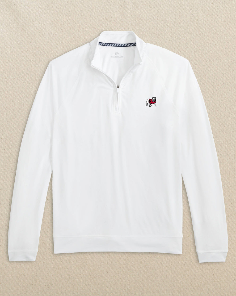 Men's Georgia Bulldogs Cruiser Quarter Zip - White | Southern Tide