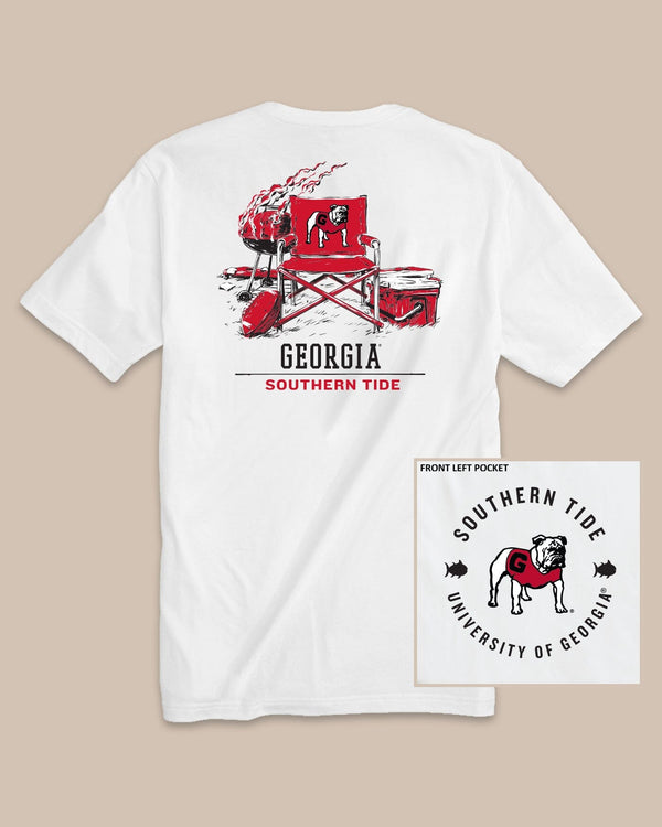 The back view of the Georgia Bulldogs Gameday BBQ Tailgate T-Shirt by Southern Tide - Classic White