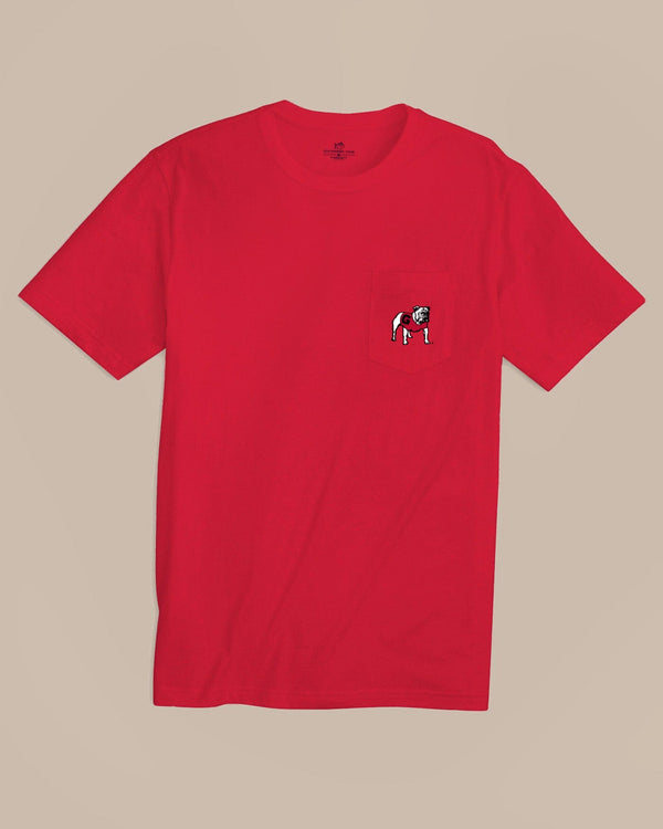 The front view of the Southern Tide Georgia Bulldogs Gameday Embroidered Short Sleeve T-Shirt by Southern Tide - Varsity Red