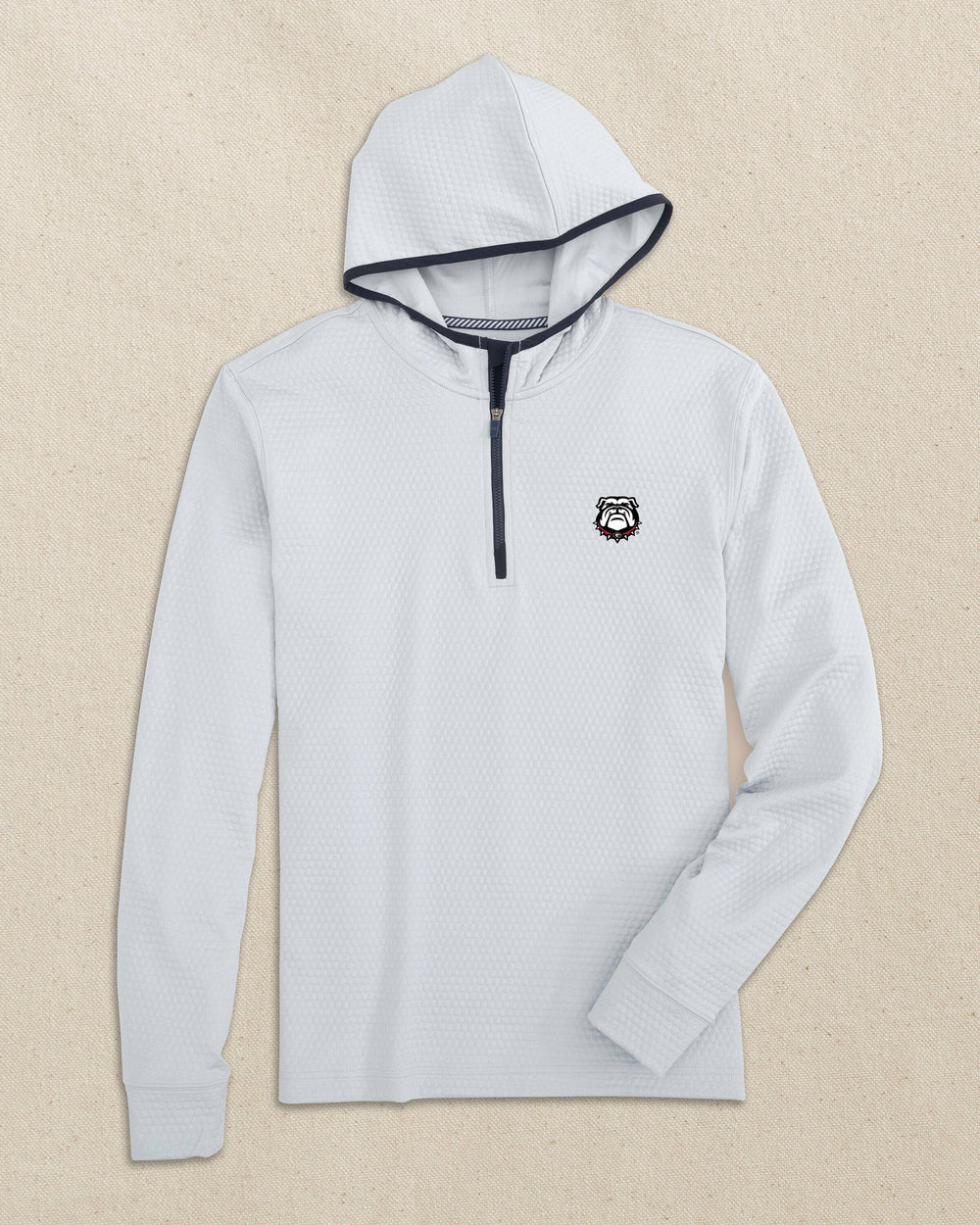 Georgia Bulldogs Head Scuttle Quarter Zip Hoodie C_Outerwear Southern Tide 