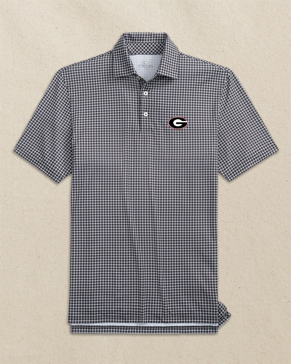 Georgia Bulldogs Oval G Driver Dunes Edge Plaid Polo C_Polo Shirts Southern Tide 