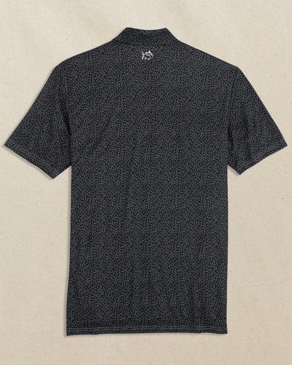 The back view of the Southern Tide Georgia Bulldogs Oval G Driver Gameplay Polo by Southern Tide - Black