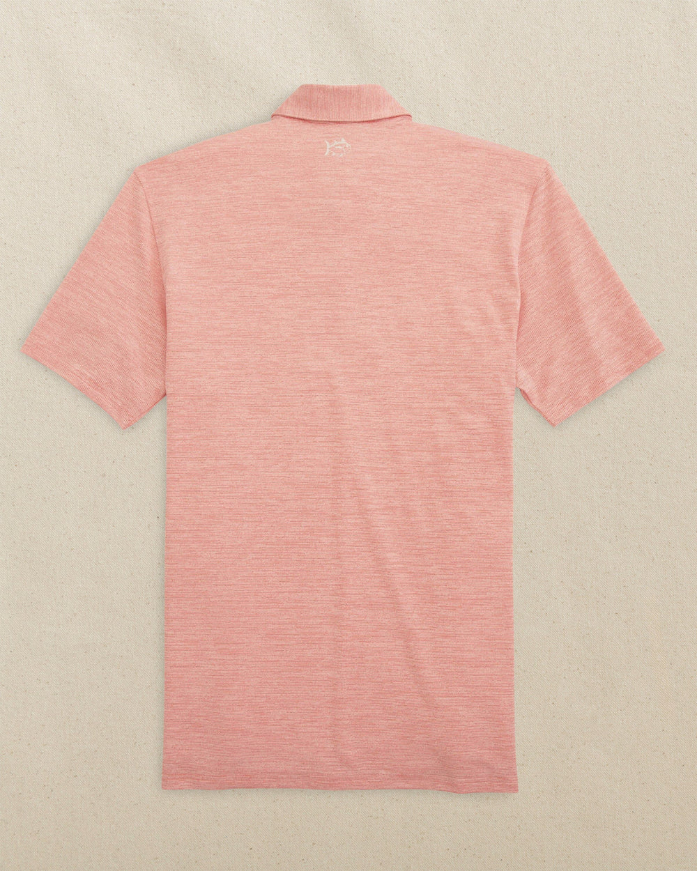 The back view of the Southern Tide Georgia Bulldogs Oval G Driver Spacedye Polo by Southern Tide - Varsity Red