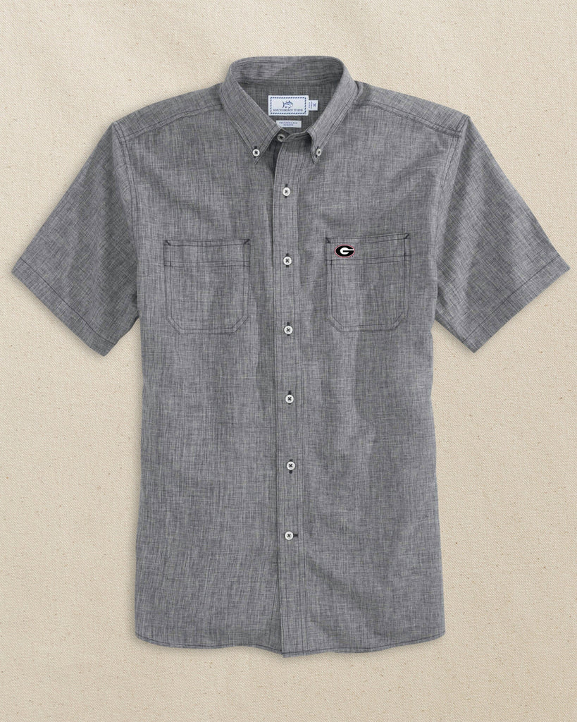 Men's Georgia Bulldogs Oval G Short Sleeve Dock Shirt | Southern Tide