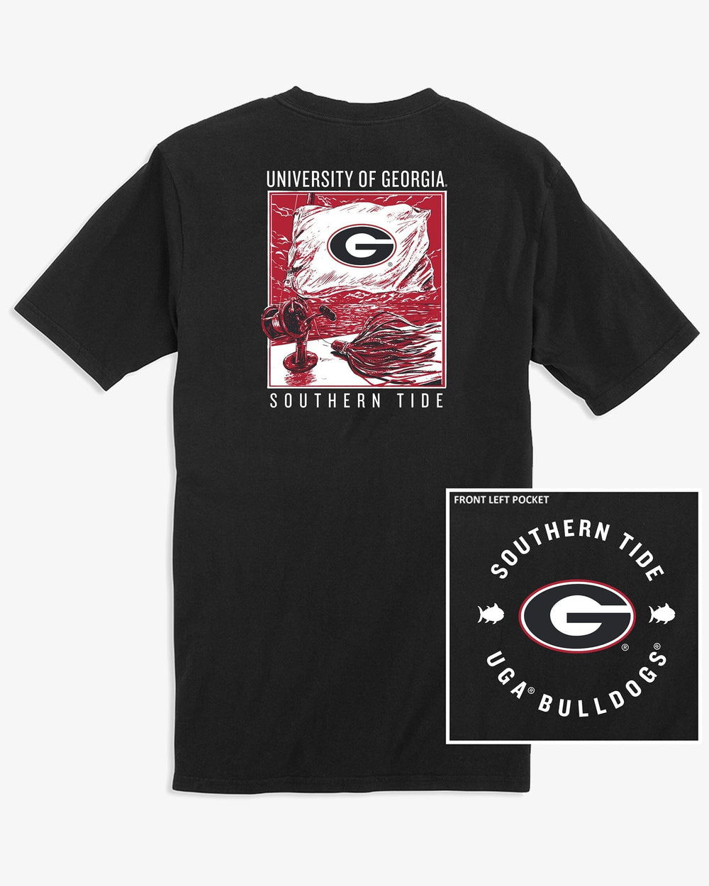Georgia Bulldogs Oval G Fishing Flag T-Shirt C_T-Shirts Southern Tide 