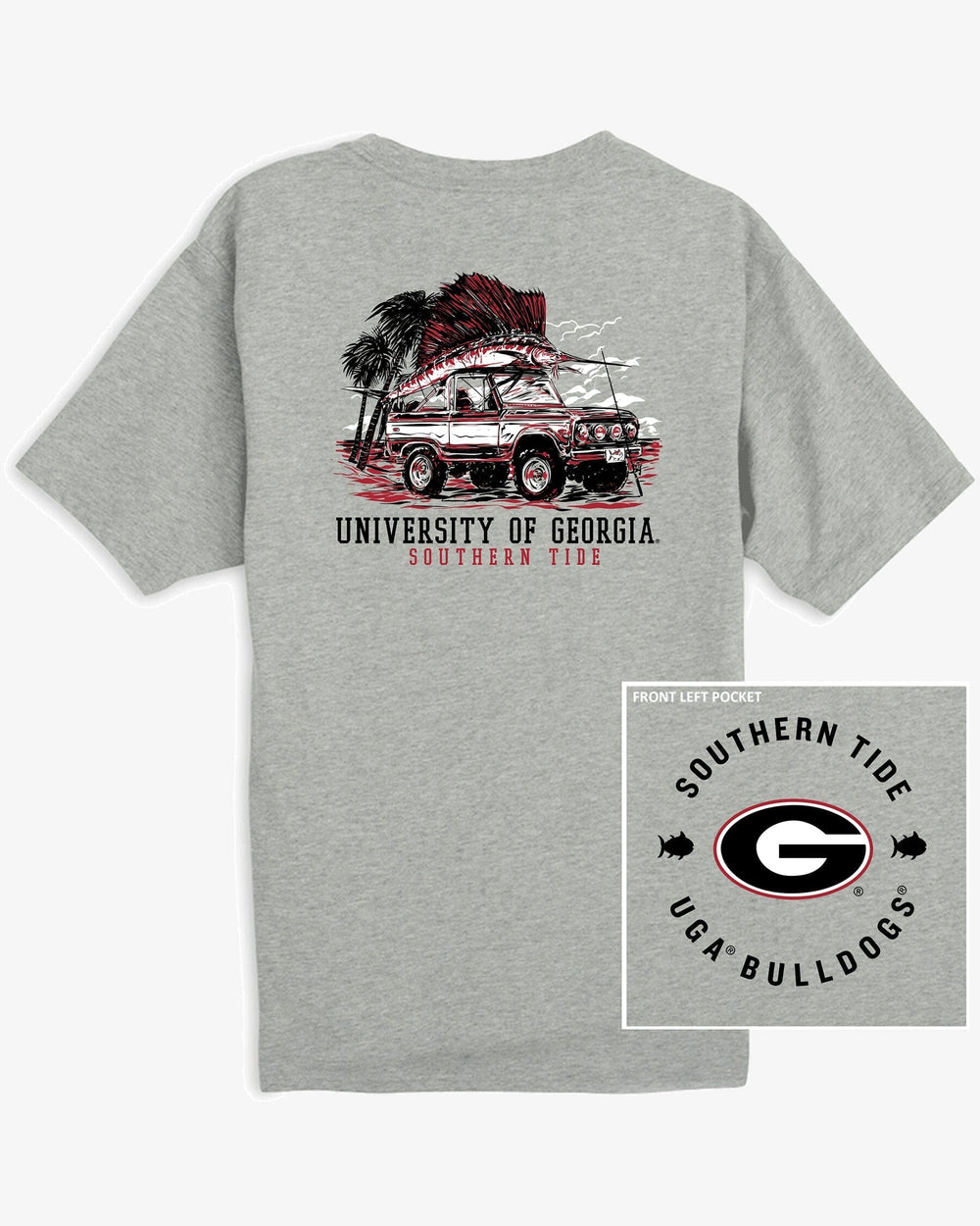 Georgia Oval G Bulldogs Trophy Catch Heather T-Shirt C_T-Shirts Southern Tide 