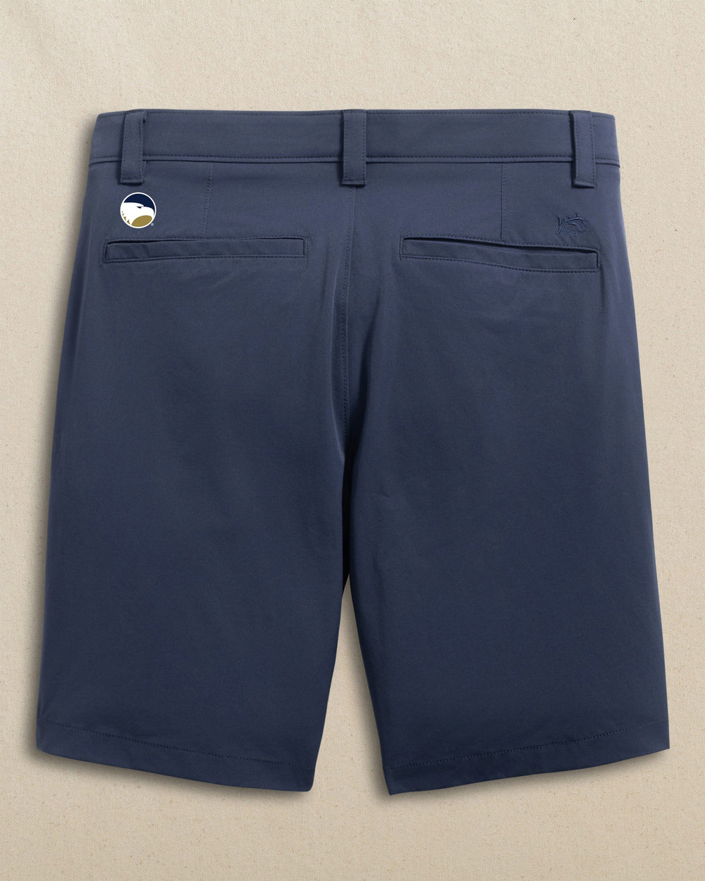 The back view of the Southern Tide Georgia Southern Eagles Birdie 8" Coastal Breeze® Performance Short by Southern Tide - True Navy