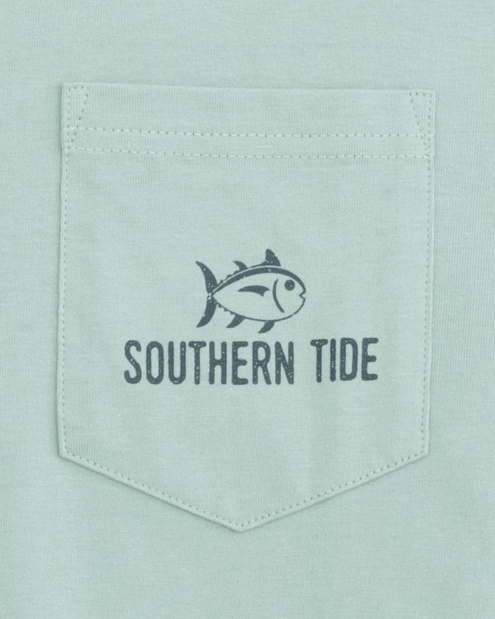 The detail view of the Southern Tide Gradient Water Bottle Long Sleeve T-Shirt by Southern Tide - Sawgrass Green