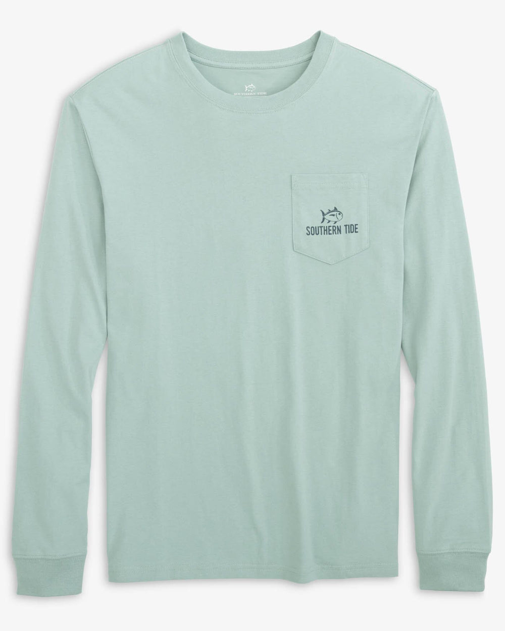 The front view of the Southern Tide Gradient Water Bottle Long Sleeve T-Shirt by Southern Tide - Sawgrass Green