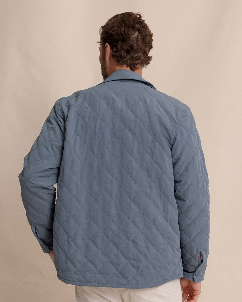 The back view of the Southern Tide Grafton Quilted Jacket by Southern Tide - Harbour Mist