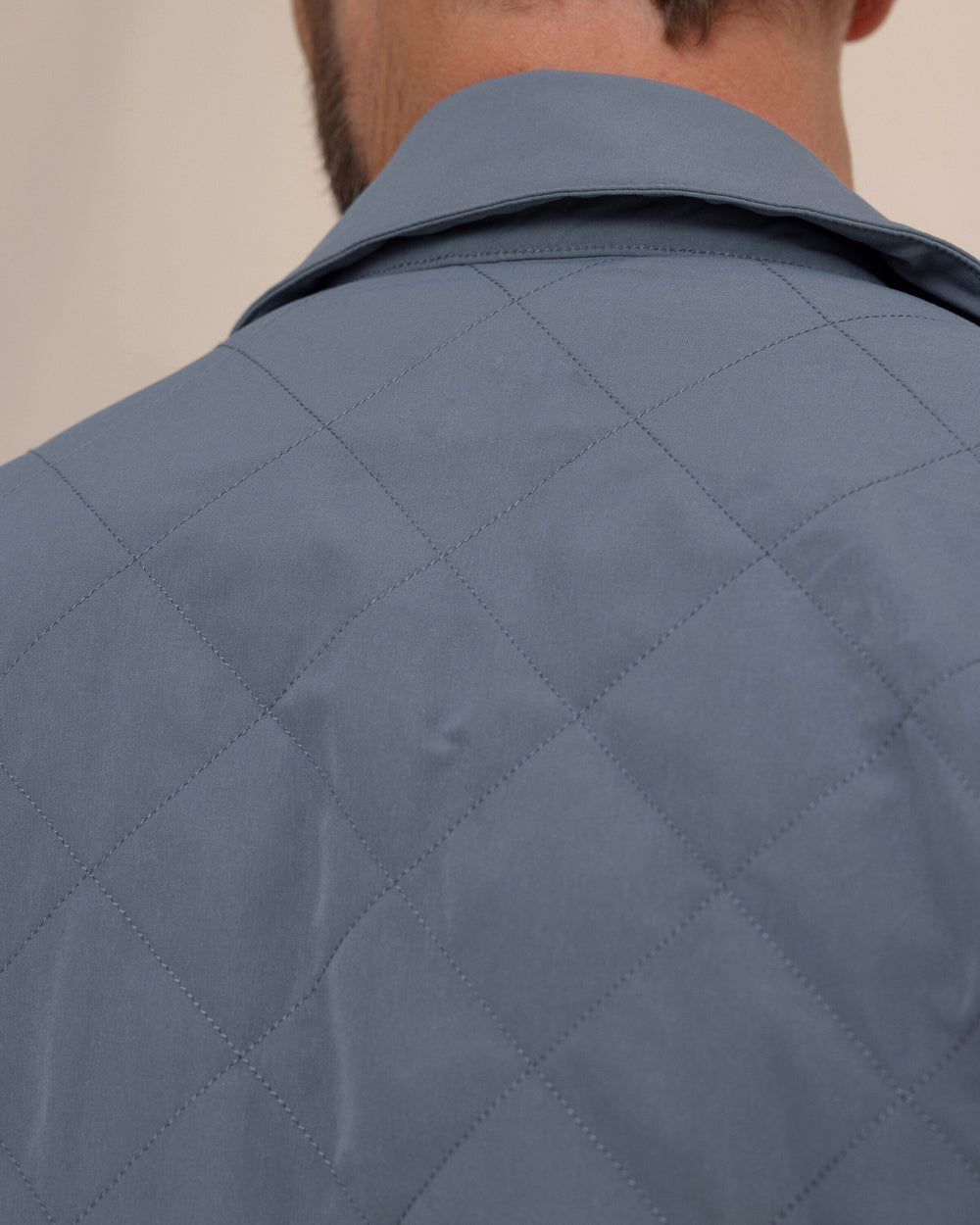 The detail view of the Southern Tide Grafton Quilted Jacket by Southern Tide - Harbour Mist
