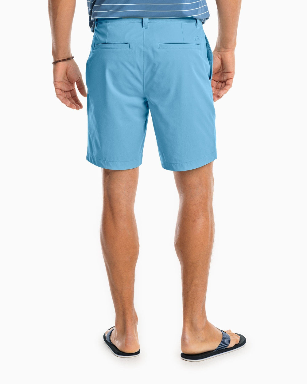 The back of the Men's Gulf 8 Inch Brrr Performance Short by Southern Tide - Boat Blue