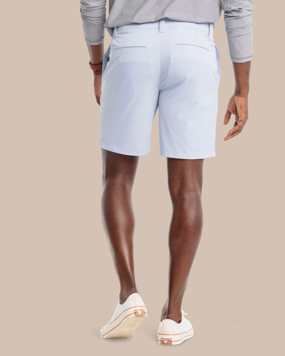 The back view of the Southern Tide gulf 8 inch brrr die performance short by Southern Tide - Fog
