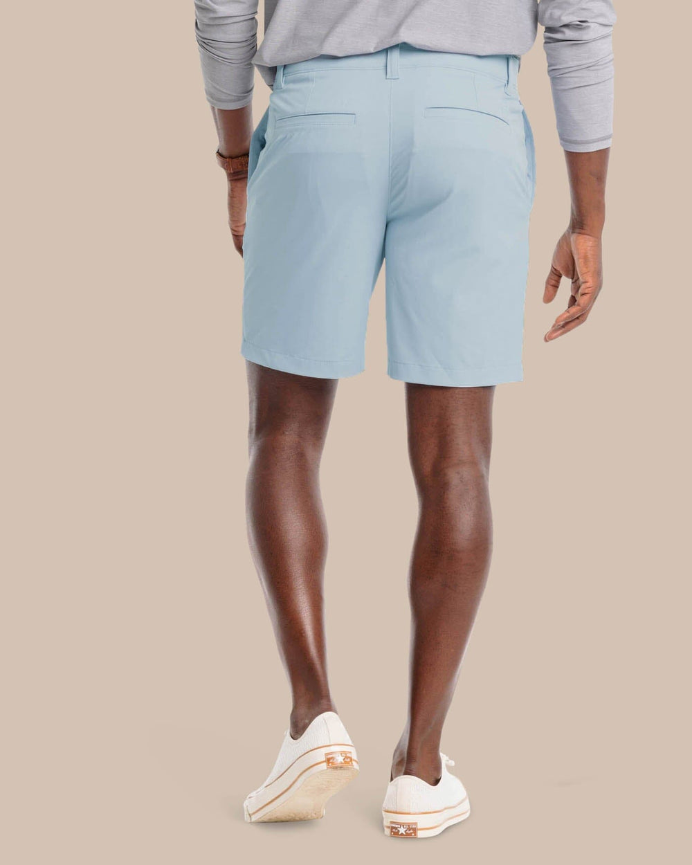The back view of the Southern Tide gulf 8 inch brrr die performance short by Southern Tide - Fog