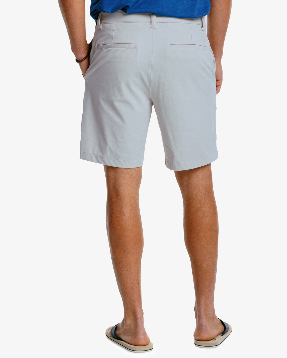 The back of the Men's Gulf 8 Inch Brrr Performance Short by Southern Tide - Seagull Grey
