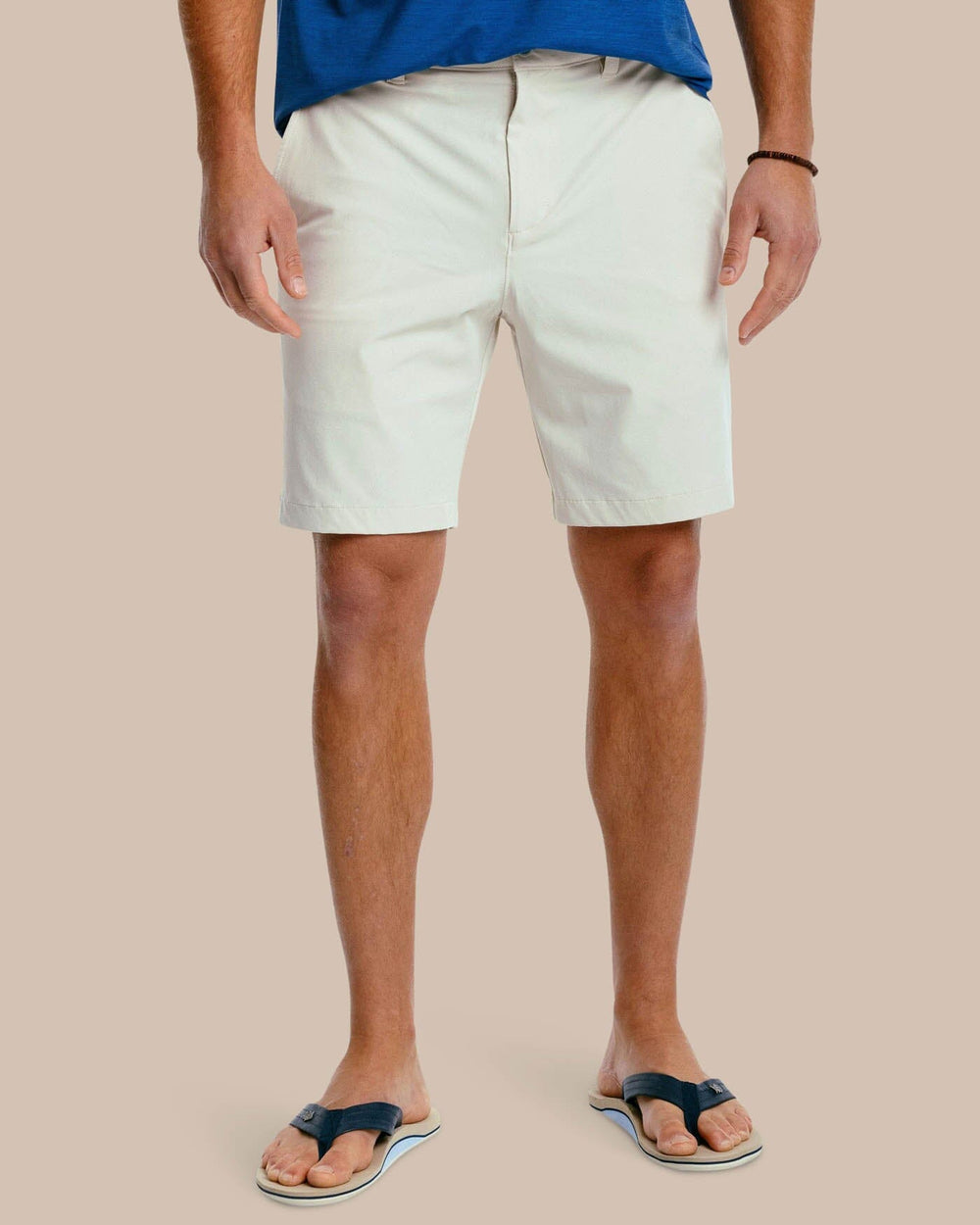 The front of the Men's Gulf 8 Inch Brrr Performance Short by Southern Tide - Stone