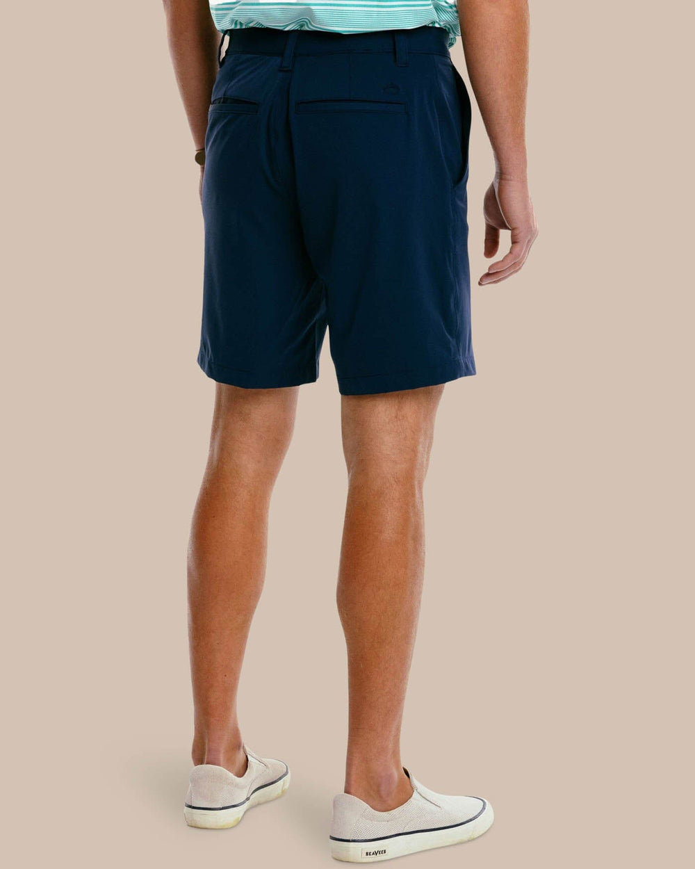 The back of the Men's Gulf 8 Inch Brrr Performance Short by Southern Tide - True Navy