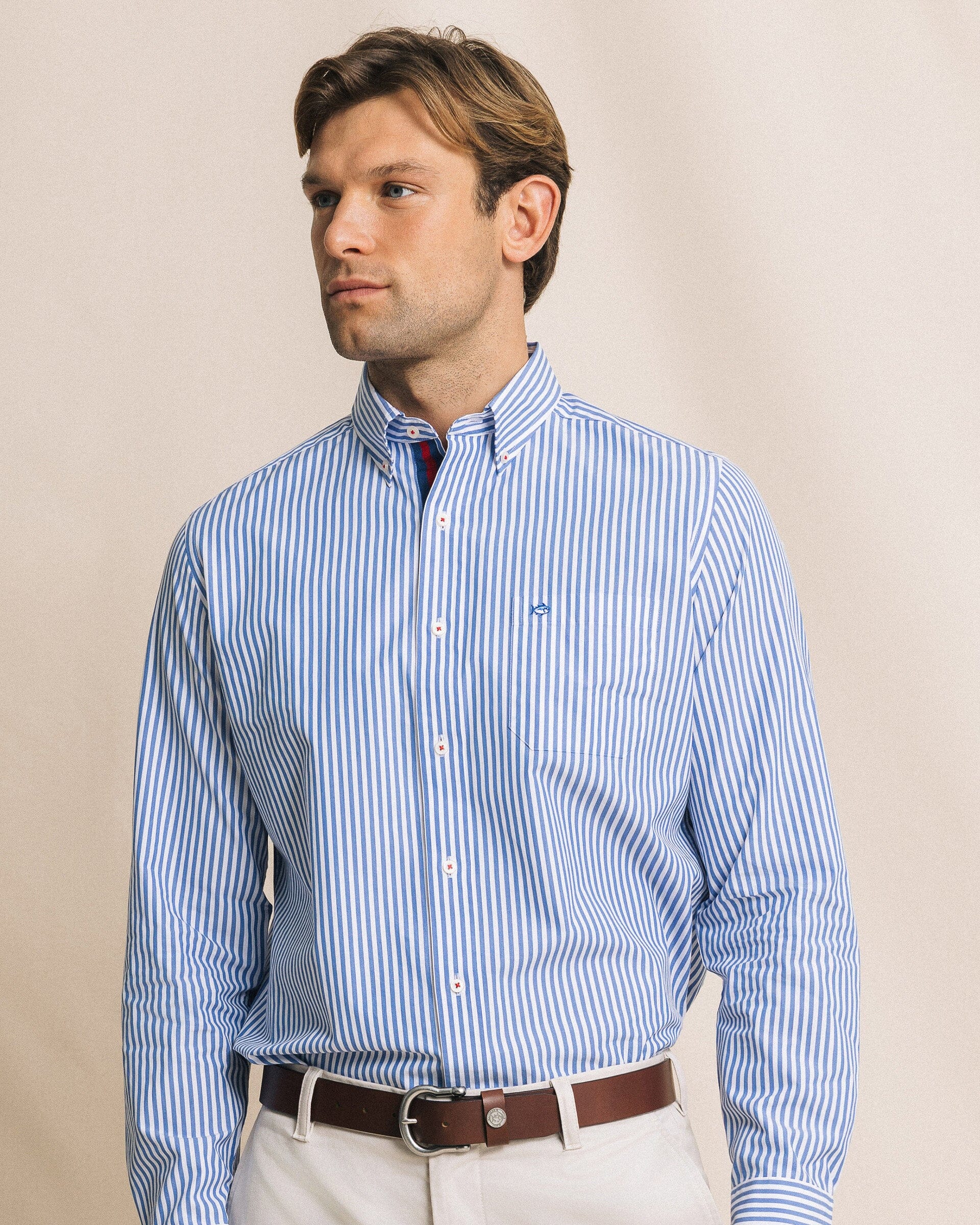 トップス PHYS Nautical Journey stripe ring Top Men's Gulfstream Stripe Sport Shirt | Southern Tide