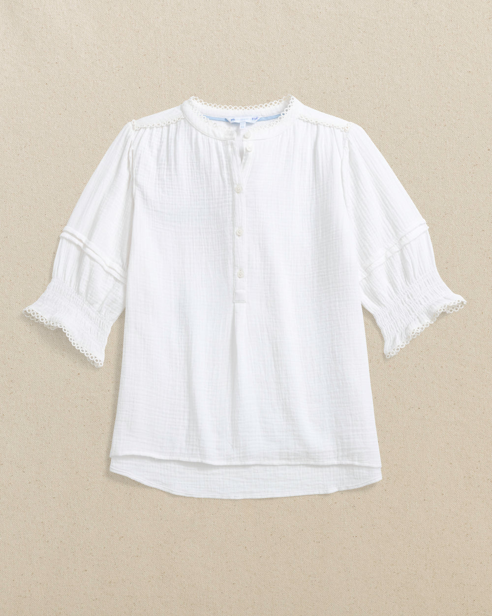 The front view of the Southern Tide Harlow Top by Southern Tide - Classic White