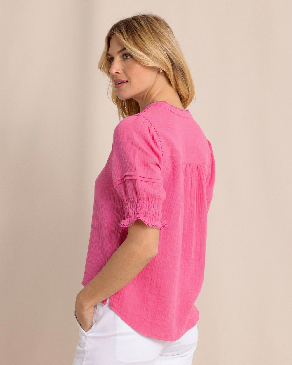 The back view of the Southern Tide Harlow Top by Southern Tide - Very Berry