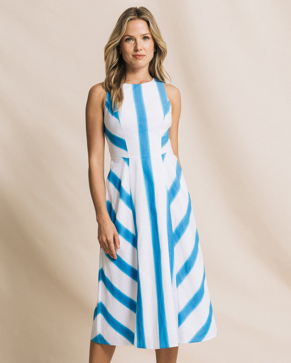 Women's Hayden Stripe Mix Midi Dress | Southern Tide Women's Hayden Stripe Mix Midi Dress | Southern Tide
