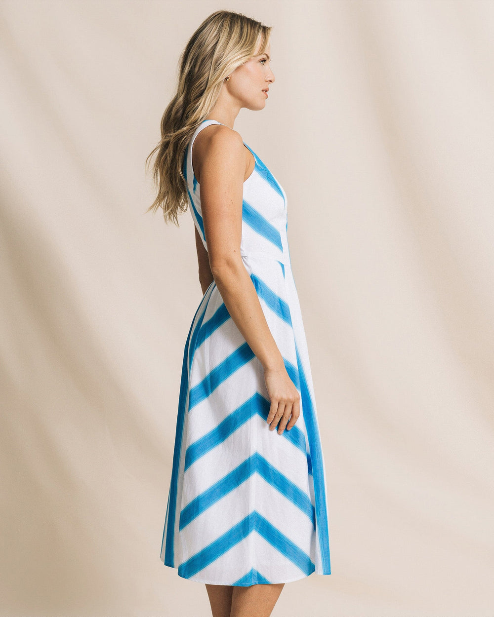 blue and white striped midi dress Women's Hayden Stripe Mix Midi Dress