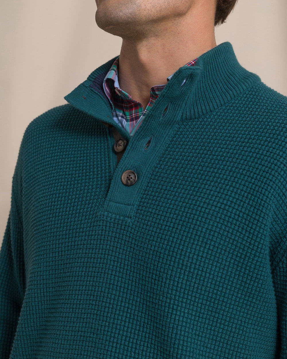 Heather Quarter Button Sweater M_Sweater Southern Tide 