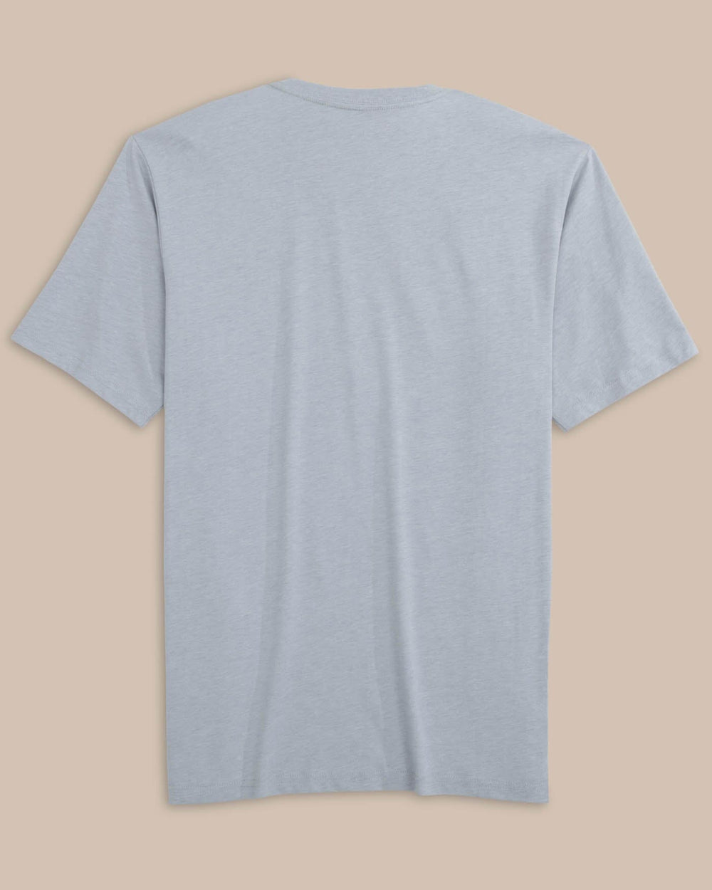 The back view of the Southern Tide Heather Reel Fly Premium Apparel Short Sleeve T-Shirt by Southern Tide - Heather Platinum Grey