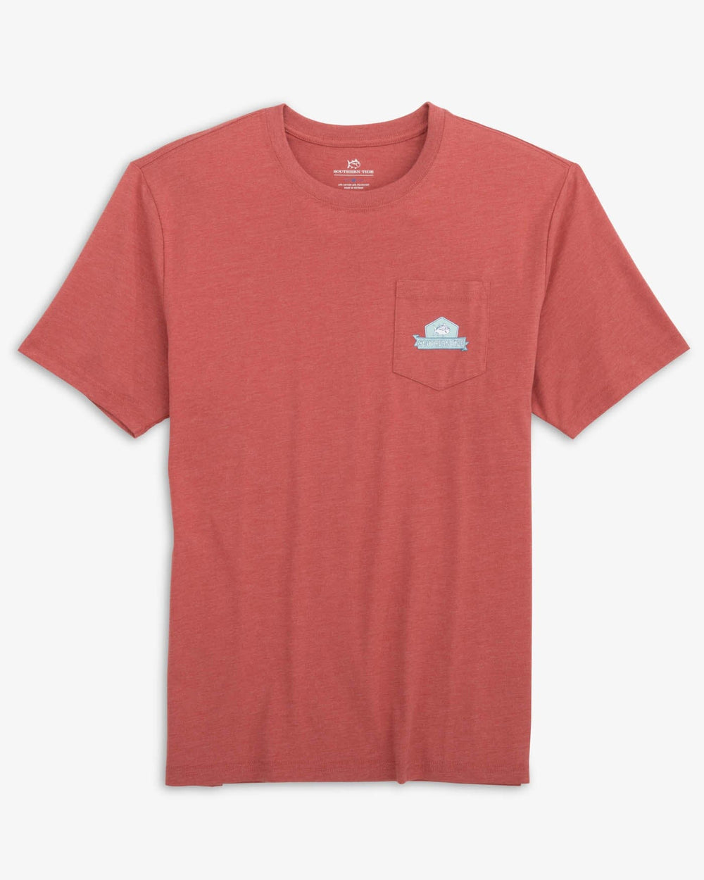 The front view of the Southern Tide Heather Southern Tide Cruise T-Shirt by Southern Tide - Heather Dusty Coral