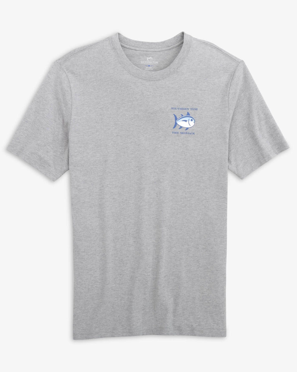 The front view of the Southern Tide Heathered Original Skipjack T-Shirt by Southern Tide - Heather Quarry