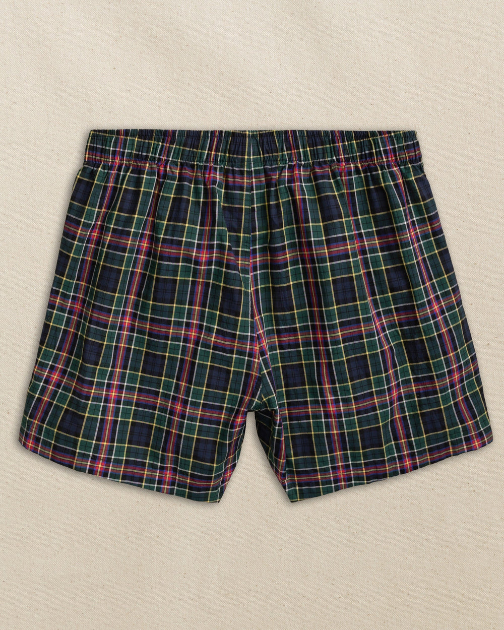 The back view of the Southern Tide Heyward Tartan Boxer by Southern Tide - Dress Blue