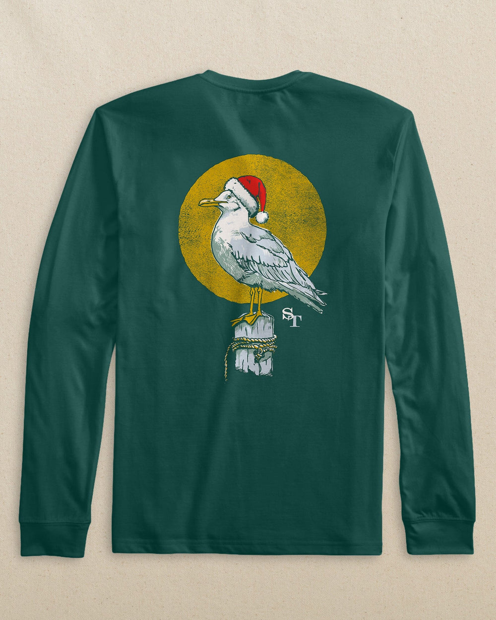The back view of the Southern Tide Holiday Seagull Long Sleeve T-Shirt by Southern Tide - Salt Meadow