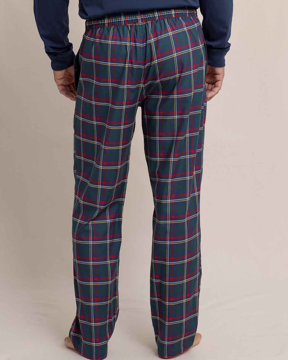 The back view of the Southern Tide Holiday Tartan Lounge Pant by Southern Tide - Dress Blue