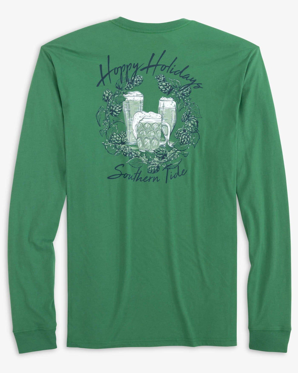 The back view of the Southern Tide Hoppy Holidays Long Sleeve T-shirt by Southern Tide - Fir