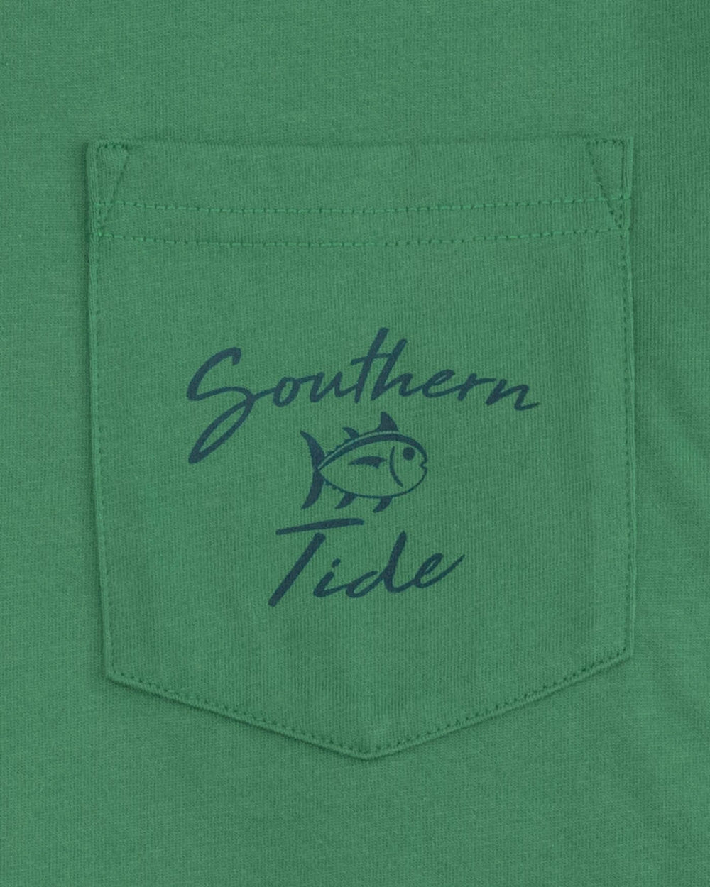 The detail view of the Southern Tide Hoppy Holidays Long Sleeve T-shirt by Southern Tide - Fir
