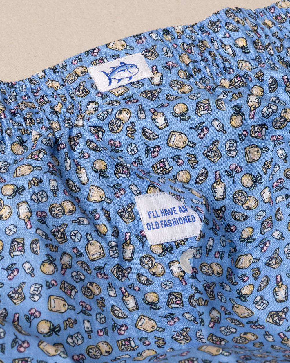 The detail view of the Southern Tide I'll Have an Old Fashioned Boxer by Southern Tide - Ocean Channel 