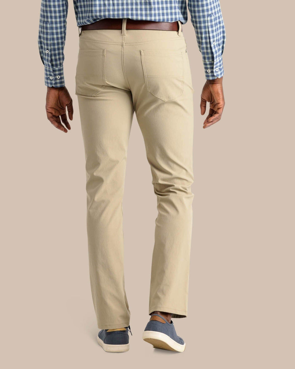 The back view of the Southern Tide Intercoastal Performance Pant by Southern Tide - Sandstone Khaki