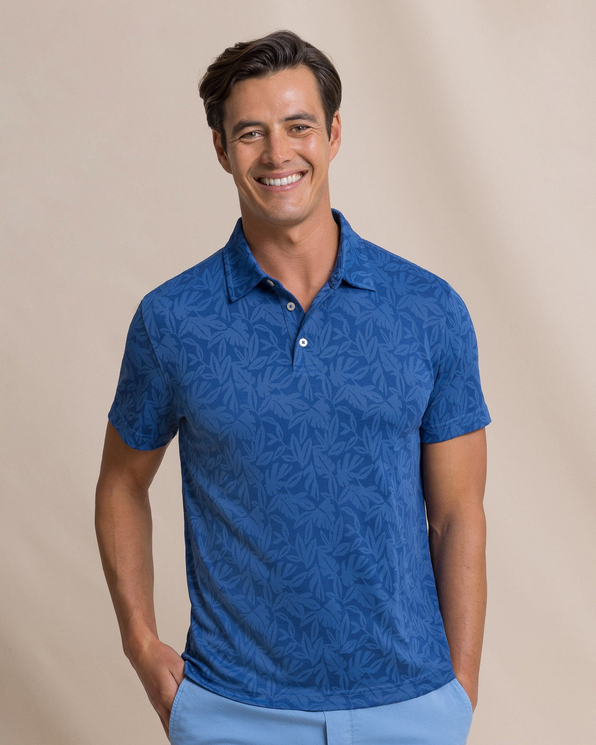 Men's Island Fronds Jacquard Polo | Southern Tide