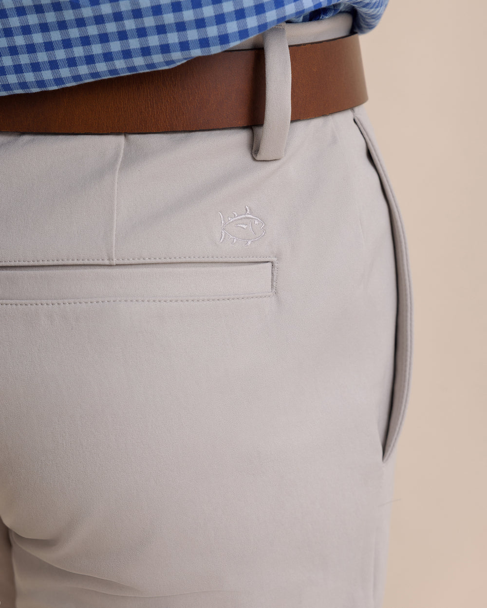 The detail view of the Southern Tide Jack Performance Pant by Southern Tide - Putty