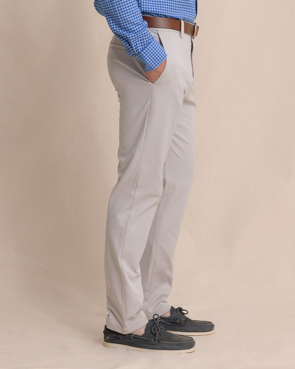 The side view of the Southern Tide Jack Performance Pant by Southern Tide - Putty
