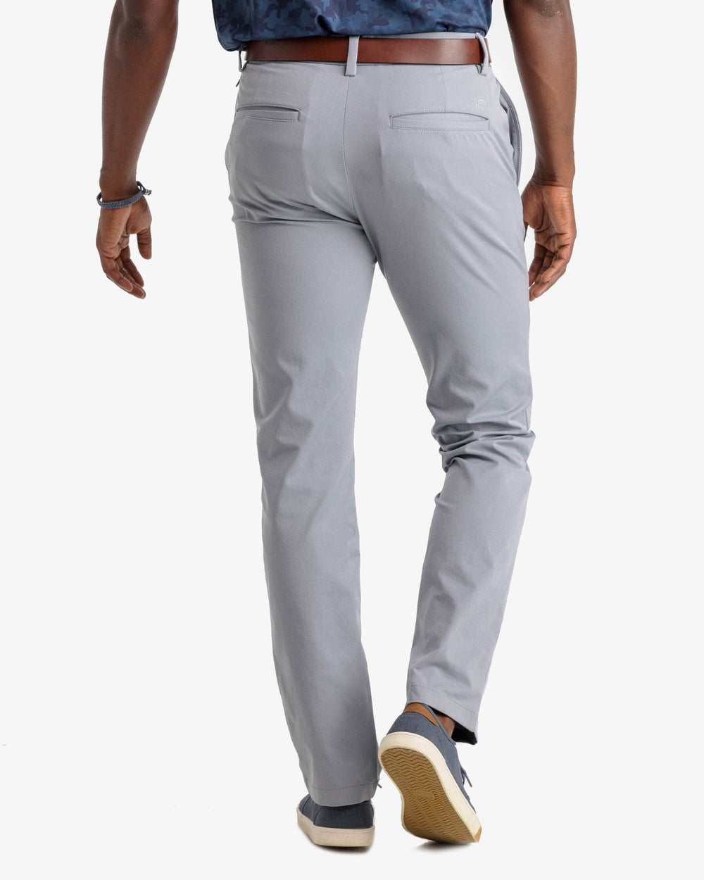 The back view of the Southern Tide Jack Performance Pant by Southern Tide - Steel Grey