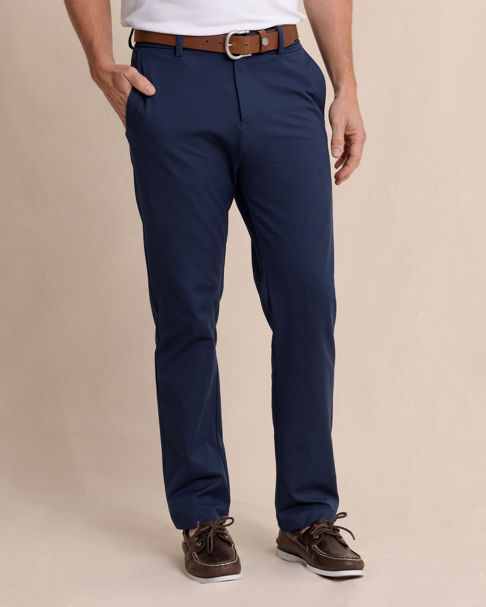 The front view of the Southern Tide Jack Performance Pant by Southern Tide - True Navy