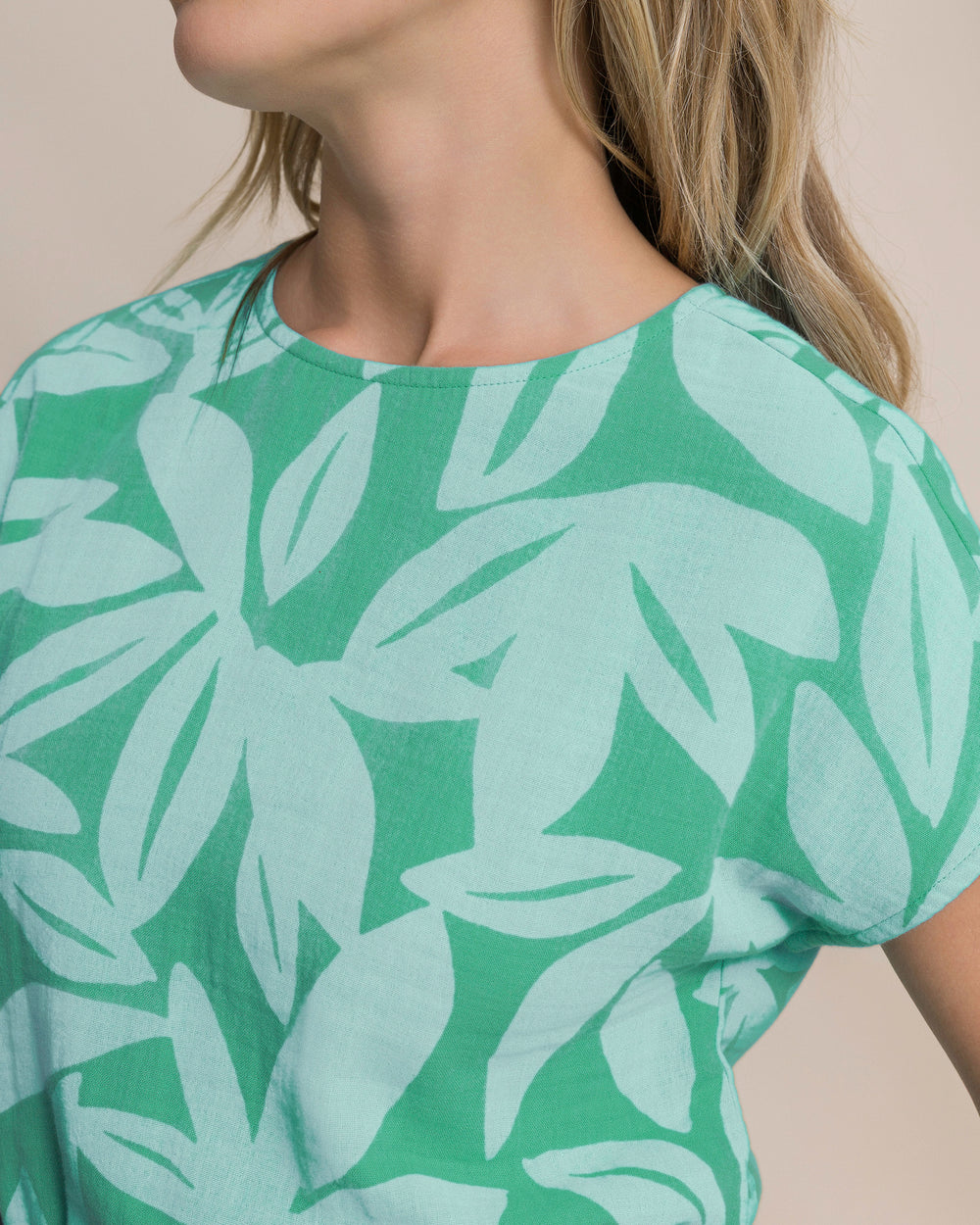 The detail view of the Southern Tide Jaclyn Printed Top by Southern Tide - Florida Keys